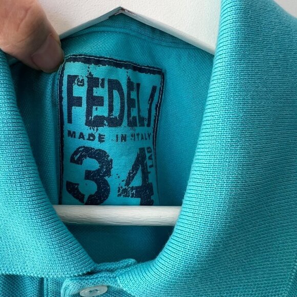 Fedeli 34 Lab The North Pique Polo in turquoise, Size 54 - Picture 8 of 8